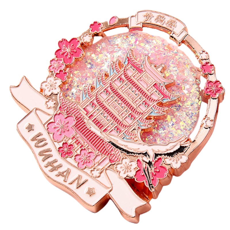 Luxury Metal Glitter Motion Refrigerator Magnet